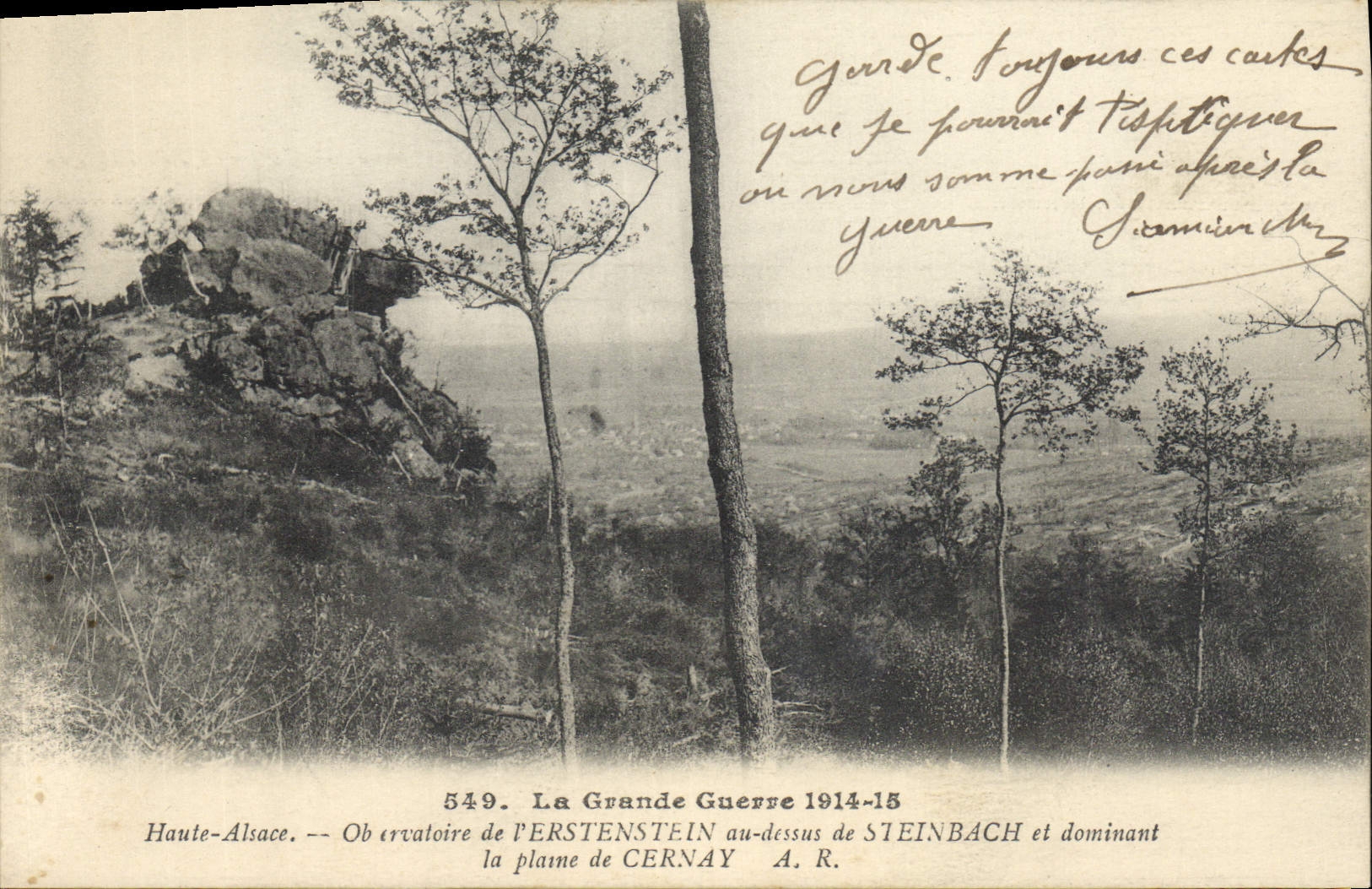 CPA Militaria La grande guerre 1914 15 Haute Alsace Observatoire de l'Erstenstein au dessus de Stein