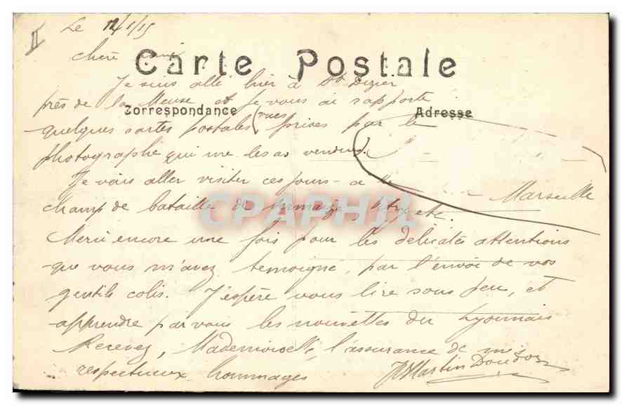 Villiers-au-Vent — Souterrain où séjourna le Kronprinz pendant la bataille — A. Humbert, pilote, édit. St-Dizier — Rückseite