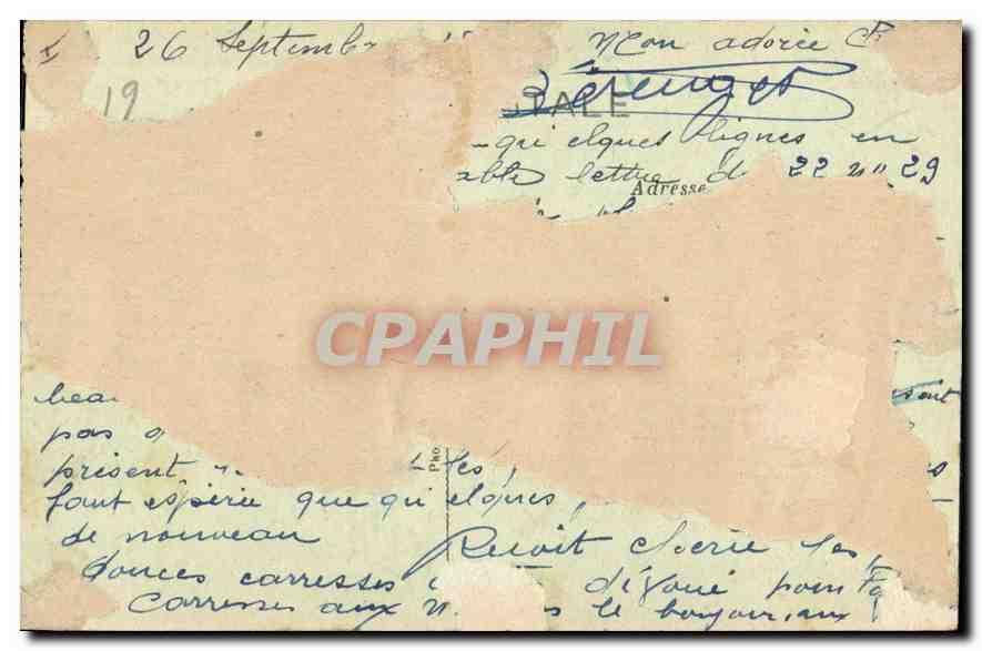 Juvigny (Aisne) — ruines de l'église après la guerre — CPA n° 1863 — Rückseite