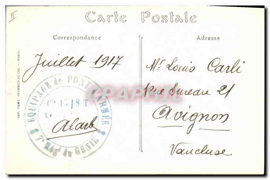 L'Inondation de l'Yser — 7e Régiment du Génie — Édition DEHATON, Neuilly-sur-Marne — Rückseite