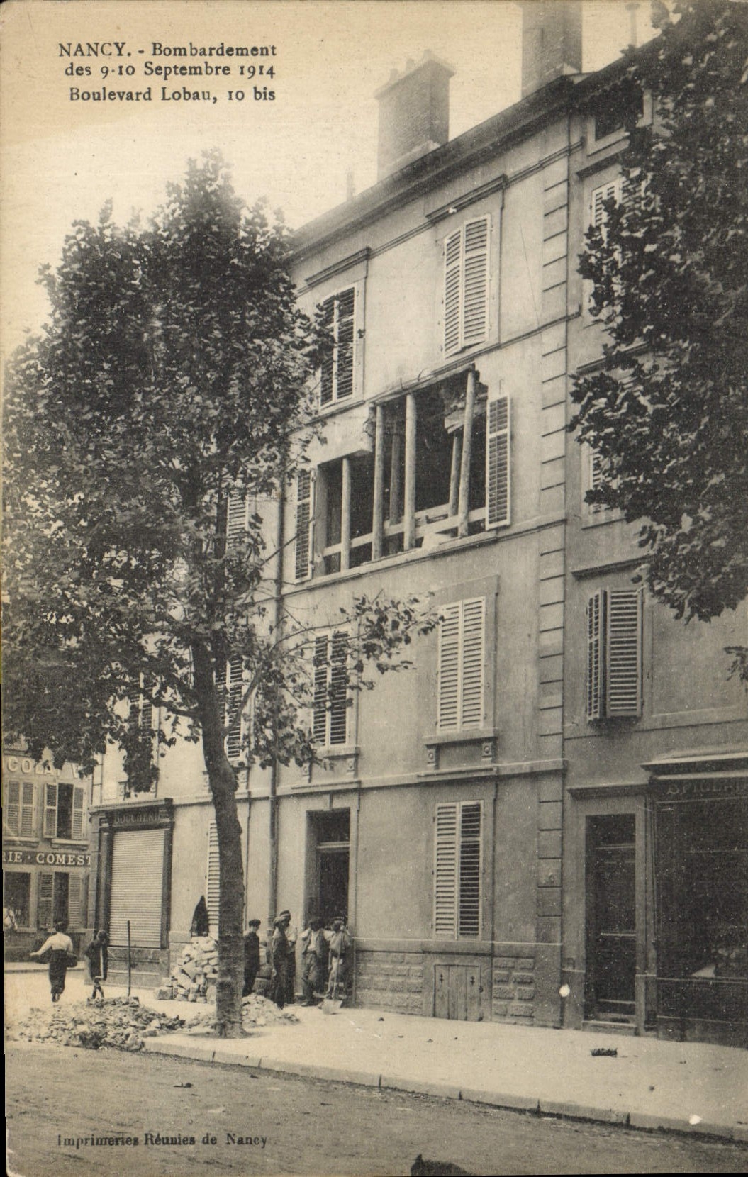 Nancy - Bombardement des 9-10 Septembre 1914 - Boulevard Lobau, 10 bis