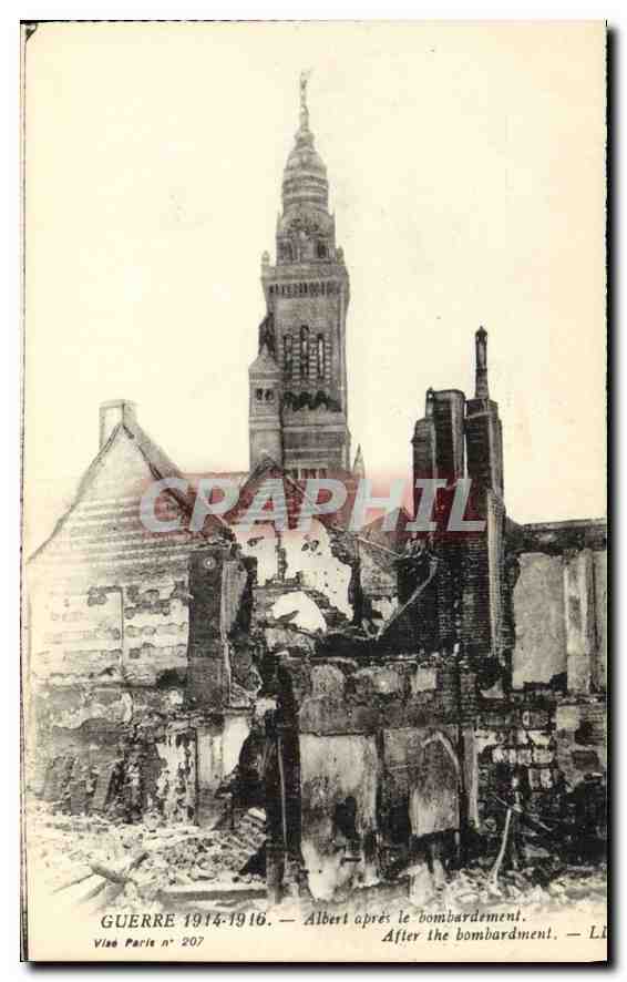 CPA Militaria Guerre 1914 1916 Albert apres le bombardement 