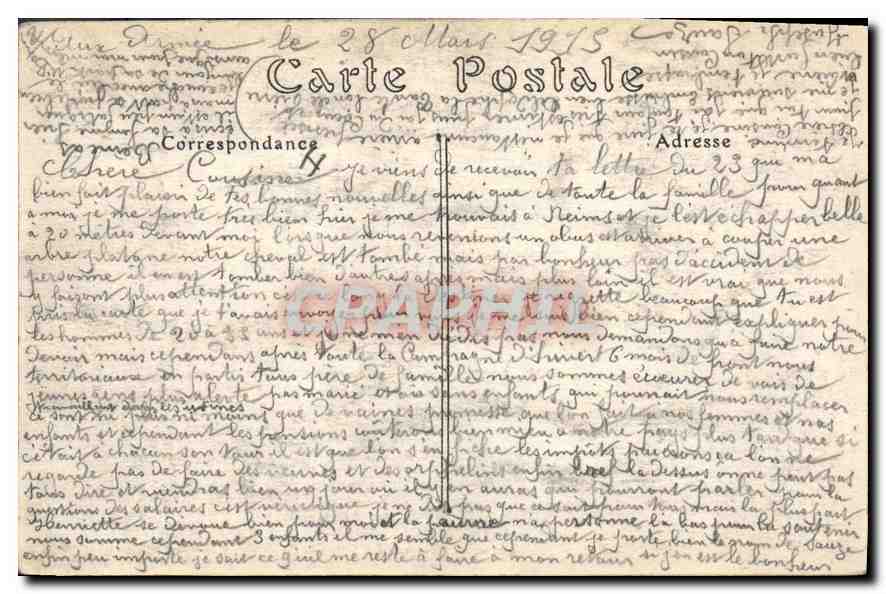 Bombarde ment de Reims — Boulevard Carteteret — Éditeur J. Fresson, n° 137 — Verso