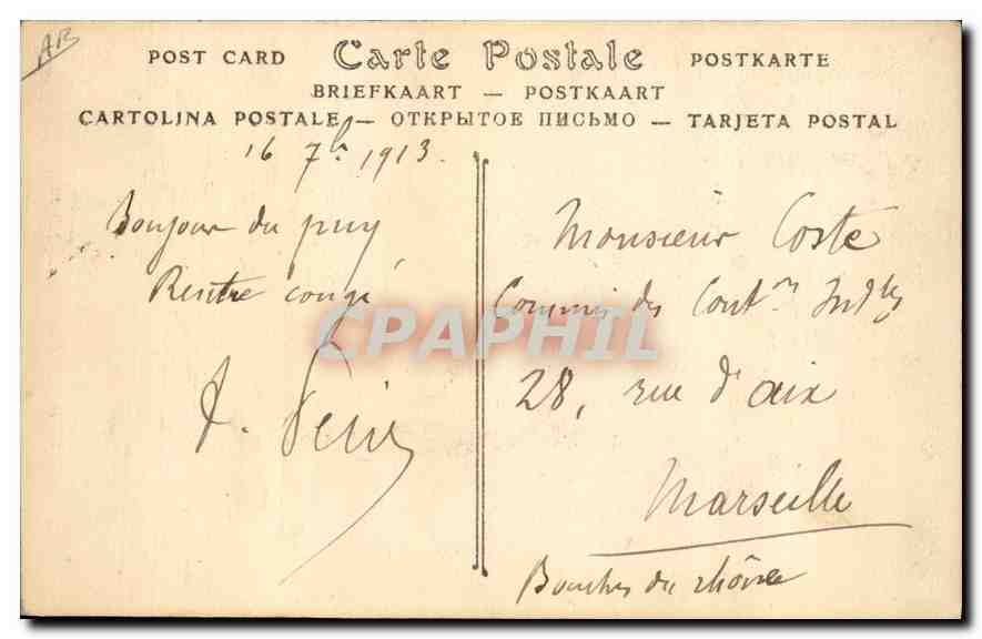 CPA Folklore Le Puy Dentelliere  — Verso