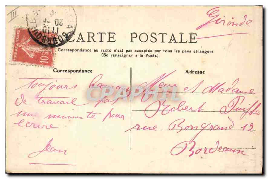 CPA Folklore Souvenir de L'Auvergne  — Verso