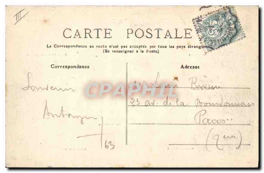CPA Folklore Souvenir L'Auvergne  — Verso