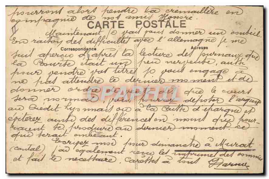 CPA Folklore L'Auvergne Jeune Auvergnate se rendant a la Fontaine  — Verso