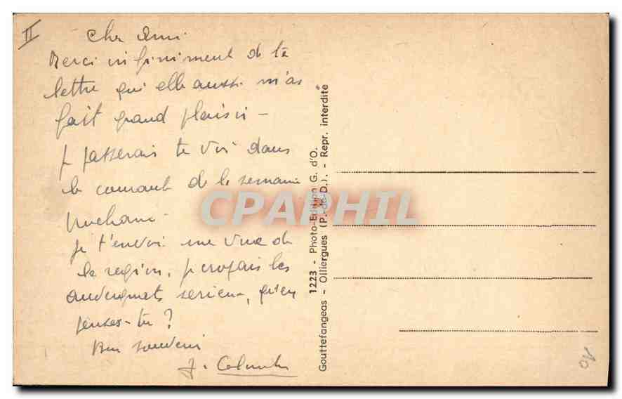CPA Folklore L'Auvergne  — Verso