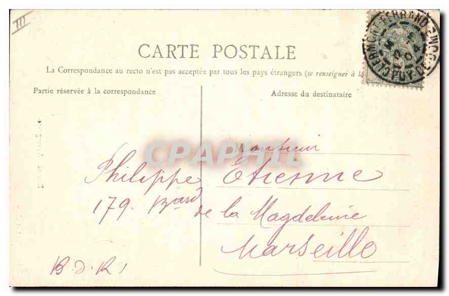 CPA Folklore Bourree Auvergnate  — Verso