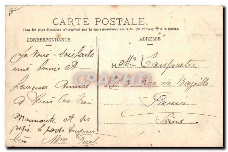 Waysans d'Auvergne — scène de village — L'Hirondelle, Paris, n°34 — Rückseite