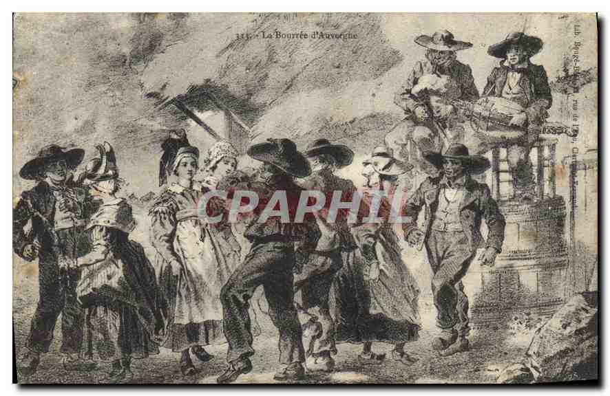 CPA Folklore La Bourree d'Auvergne 