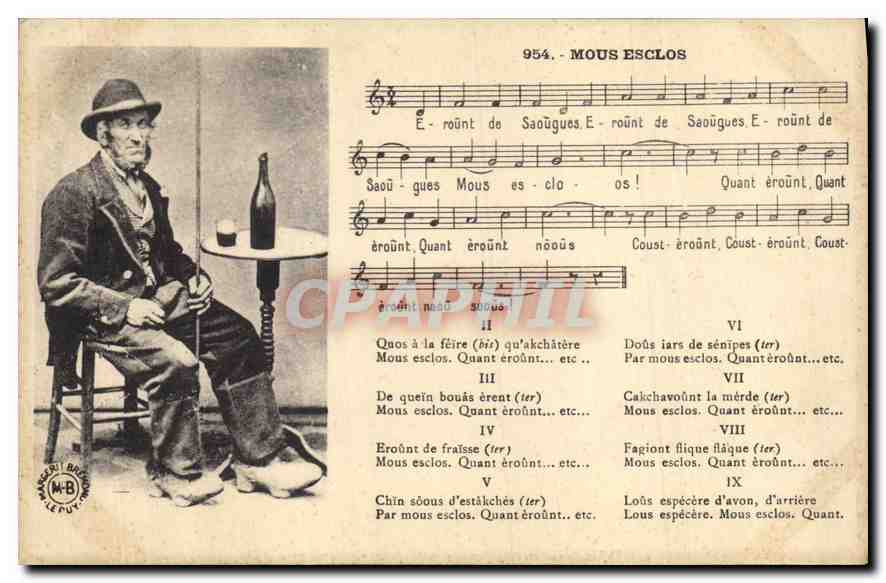 CPA Folklore Mous esclos 