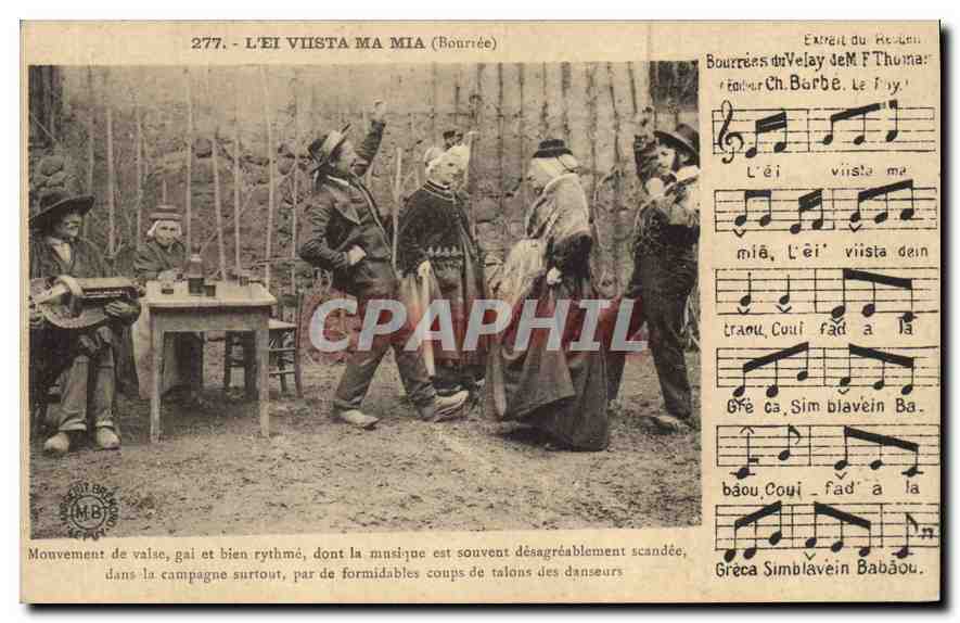 CPA Folklore L'ei vista ma mia Bourree 