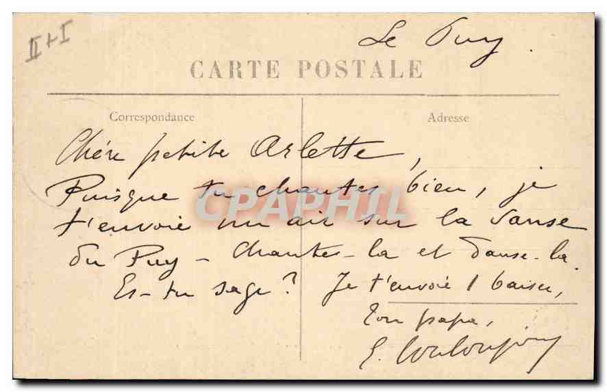 CPA Folklore L'ei vista ma mia Bourree  — Verso