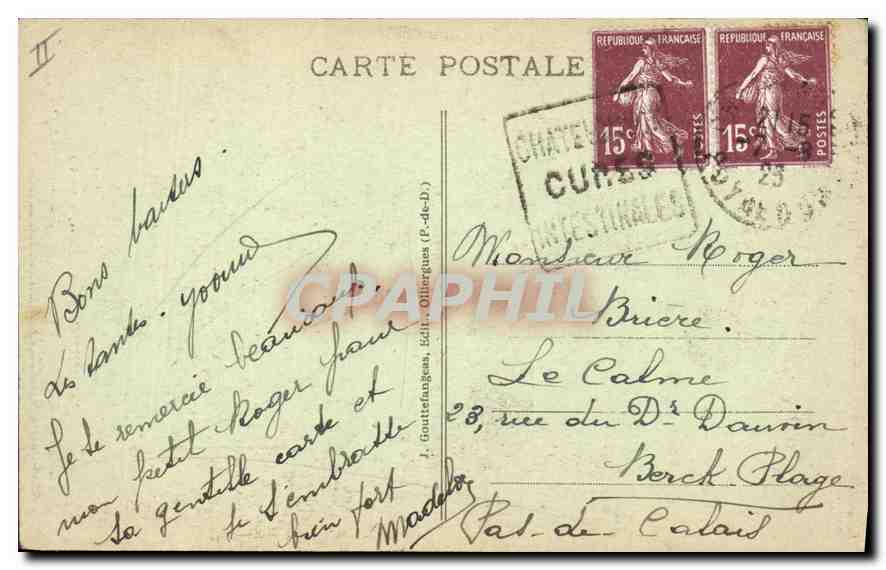 CPA Folklore L'Auvergne monsieur le maire de fouilly les Bougnats  — Verso