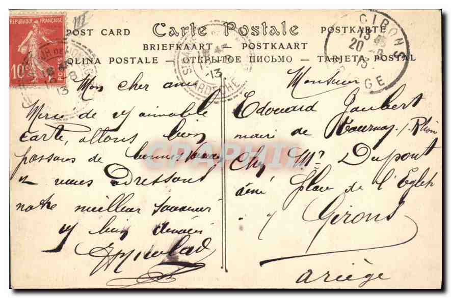 CPA Folklore La Bourree d'Auvergne le Puy  — Verso