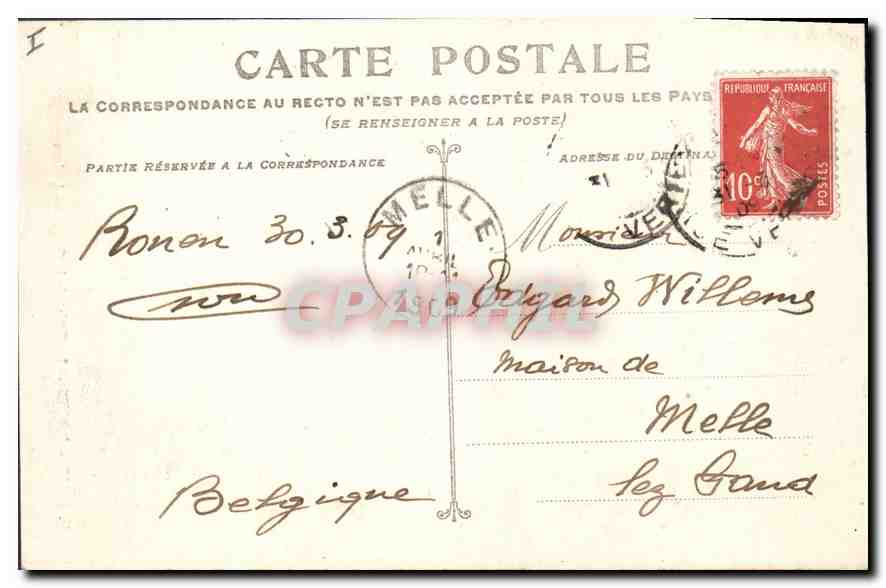 CPA Rouen le christ de la salle des Assises  — Verso