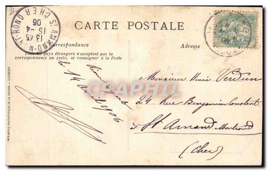 CPA Riom le Palais de justice  — Verso