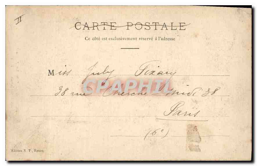 CPA Rouen salle des Assises Palais de justice  — Verso