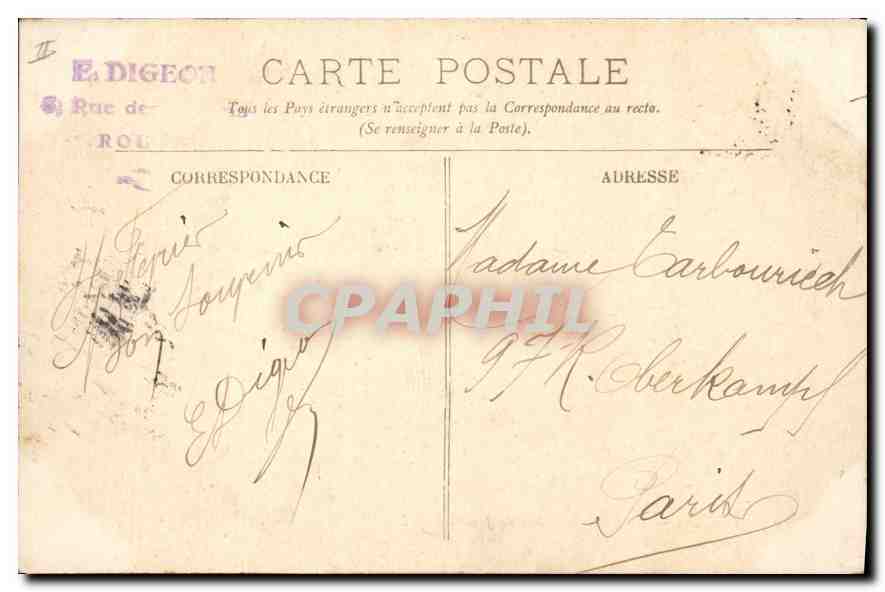 CPA Rouen la cour du Palais de justice  — Verso