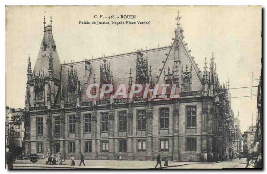 CPA Rouen palais de justice facade place Verdrel 