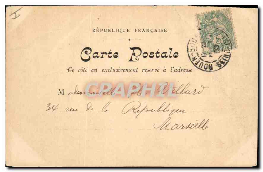 CPA Rouen le Palais de Justice  — Verso