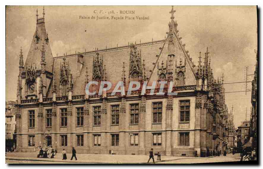 CPA Rouen le Palais de Justice facade place Verdrel 