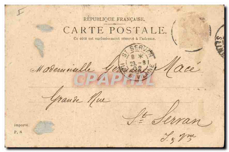 CPA Rouen le 22Aout 1902 le Palais de Justice  — Rückseite