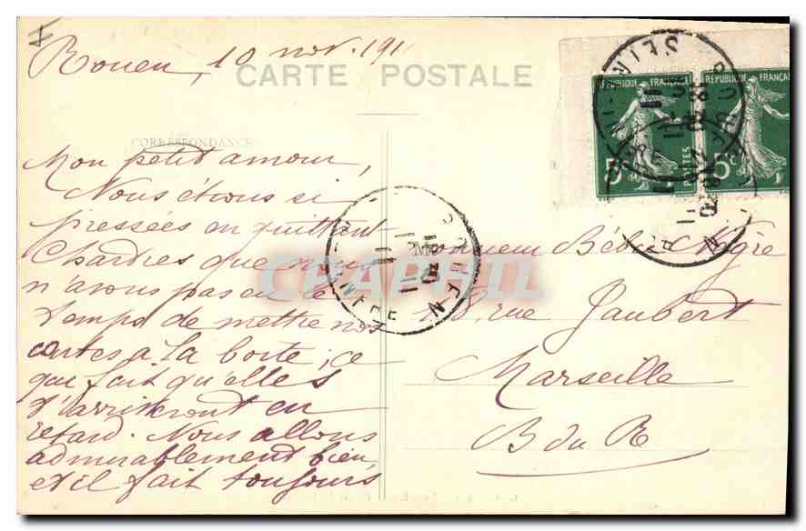 CPA Rouen le Palais de Justice  — Verso