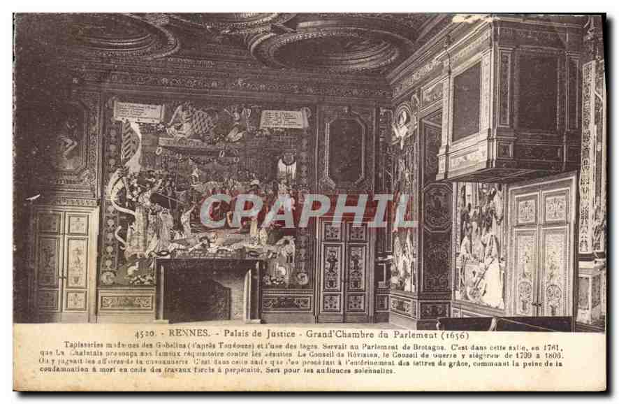 CPA Rennes Palais de Justice grand chambre du parlement 1656 