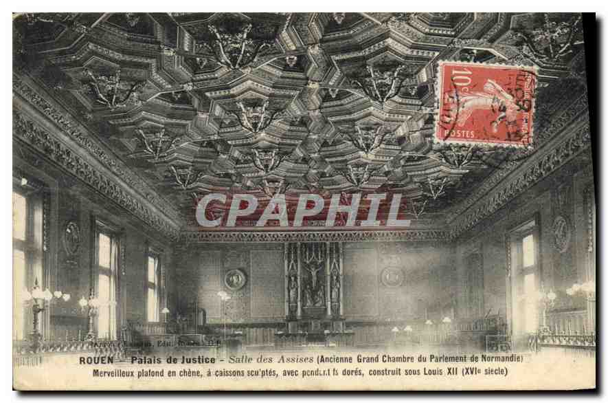 CPA Rouen Palais de Justice salle des Assises ancienne grand chambre du parlement de Normandie 