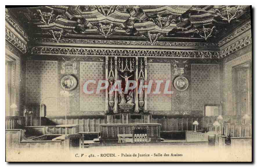 CPA Rouen Palais de Justice salle des Assises 