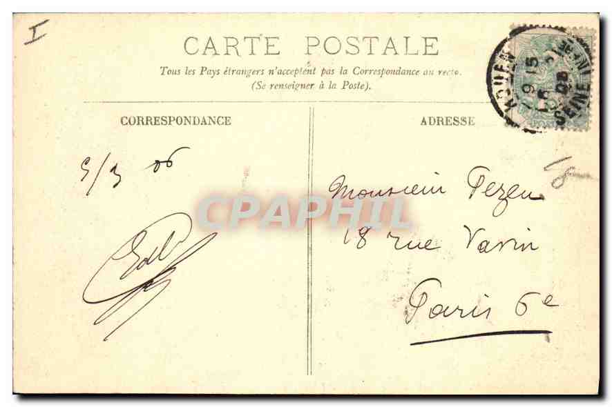 CPA Rouen la cour du Palais de Justice  — Verso