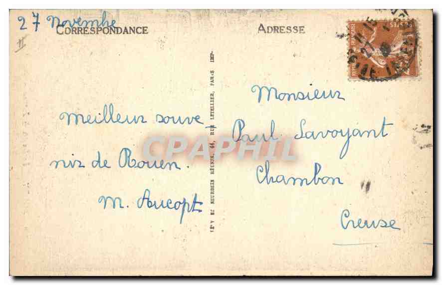 CPA Rouen Palais de Justice  — Verso