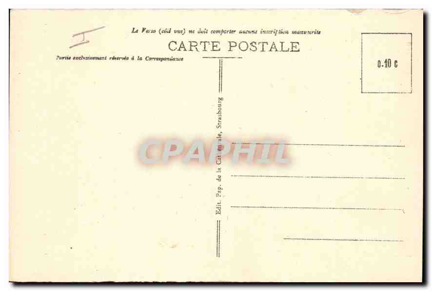 CPA Strasbourg le Palais de justice et l'eglise St Pierre le jeune  — Verso