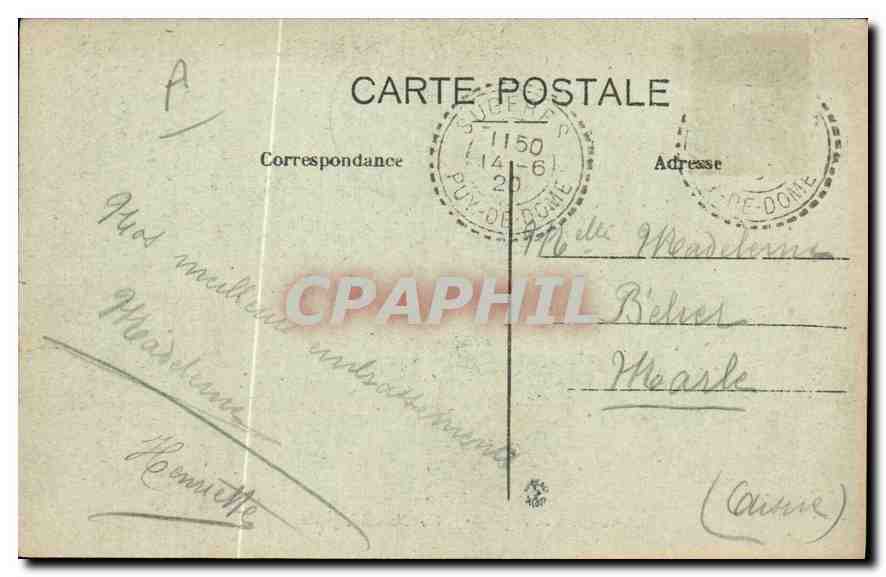 CPA Folklore L'Auvergne Pittoresque une noce Auvergnate Mariage — Verso