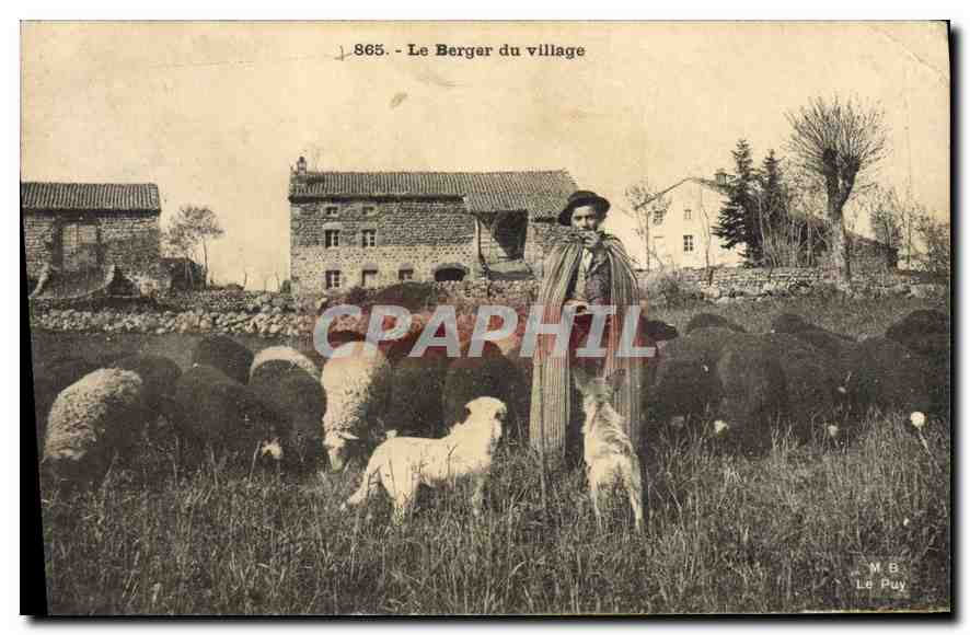 CPA Folklore le berger du village la Bourree du Velay 