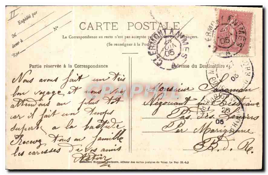 CPA Folklore Le Velay Illustre  — Verso