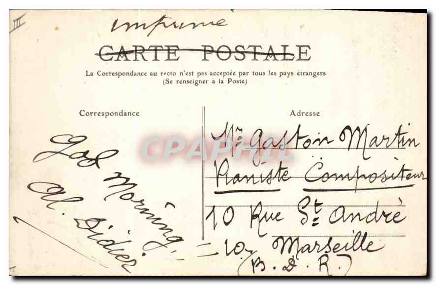 CPA Folklore La Bourree d'Auvergne  — Verso
