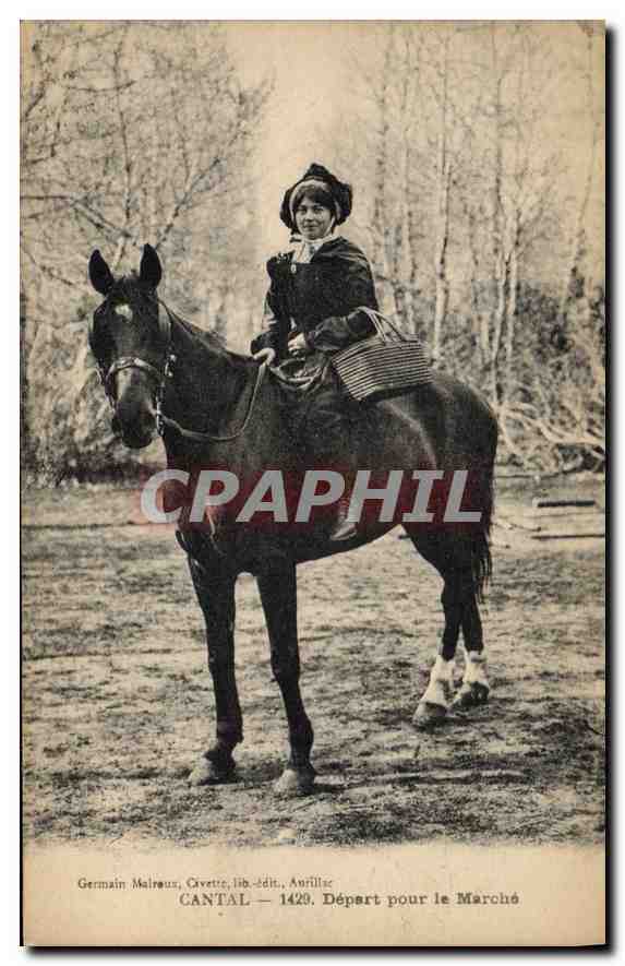 CPA Folklore Cantal dapart pour le Marche 