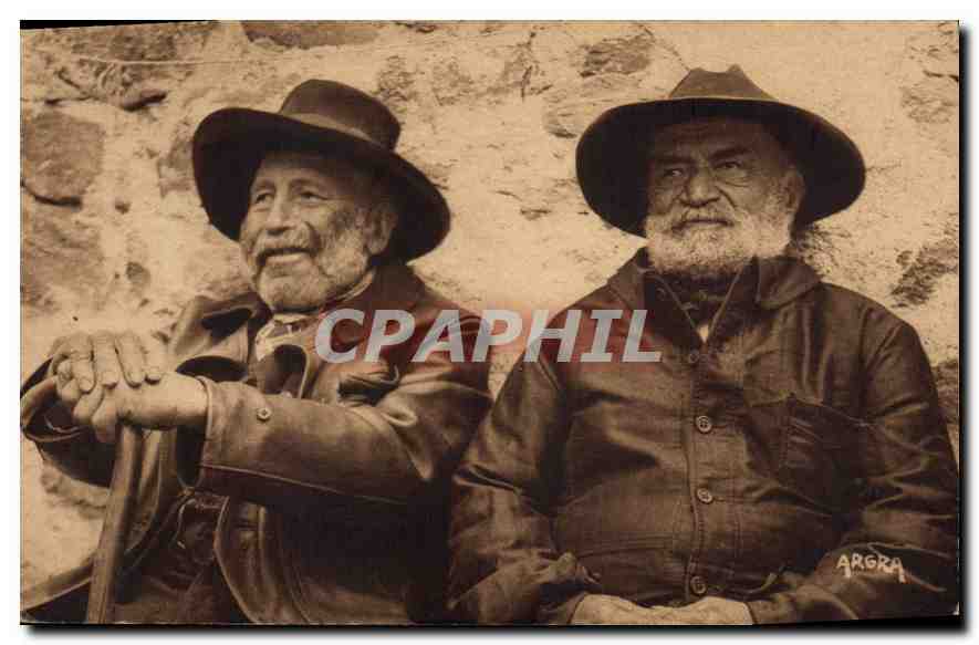 CPA Folklore Cantal Deux Auvergnats 