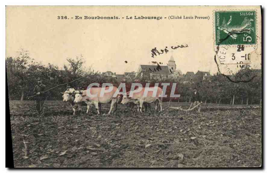 En Bourbonnais — Le Labouage — Cliché Louis Prevost