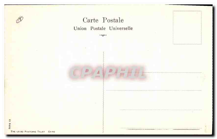 Thèbes - Chemin vers les tombes royales — éditeur The Cairo Postcard Trust, série 53 — Verso