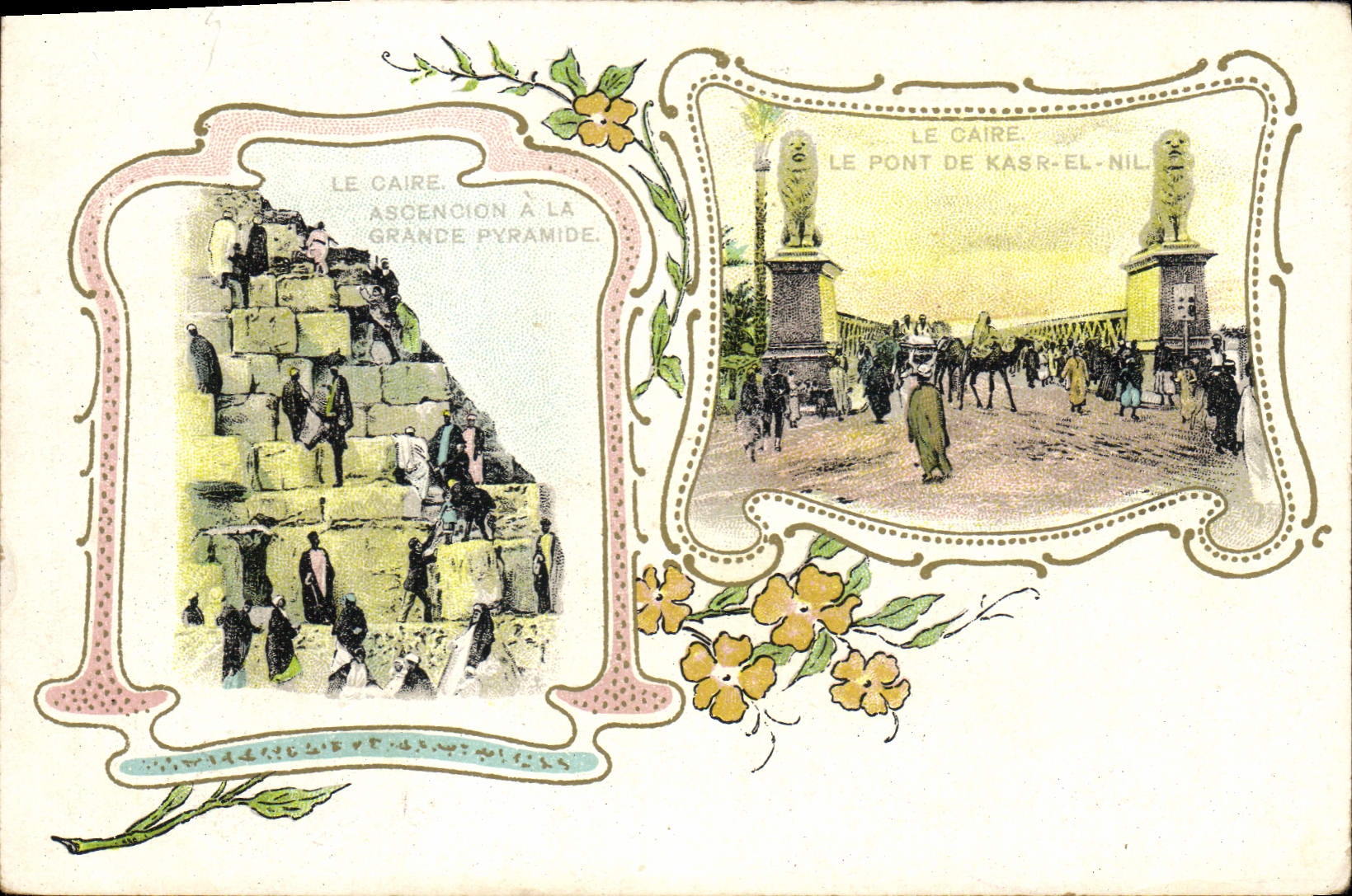 CPA Egypt Egypte Le Caire Ascencion a la grande Pyramide 