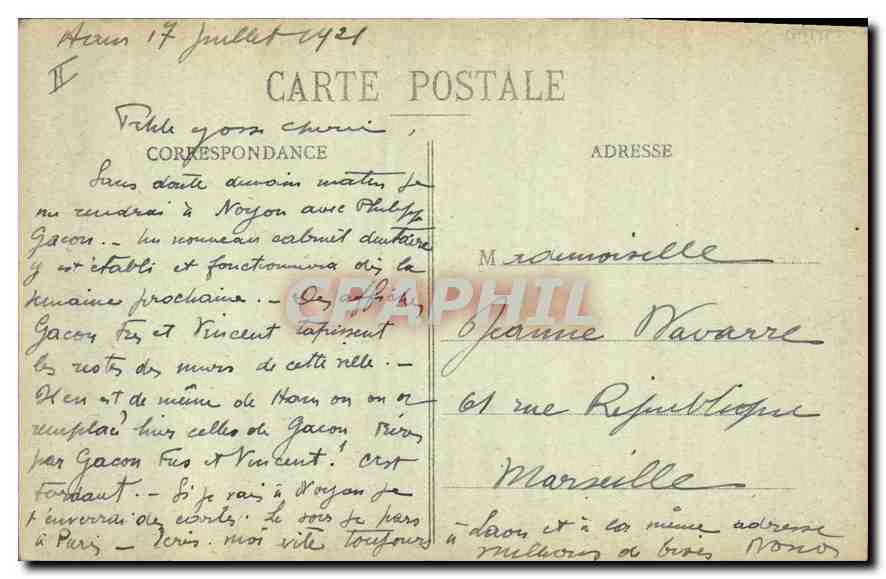 HAM - Rue Vadé — Demolitions and Ruins — anonymous publisher, no. 34 — Back