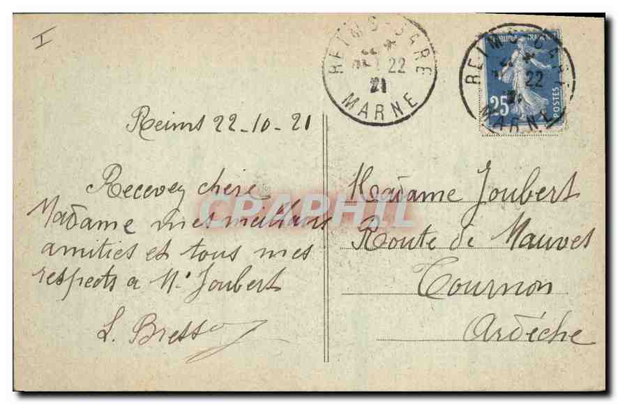 Reims after the Retreat of the Germans — Rue Libergier and the Cathedral — Thoillier, Publisher, Epernay — Back