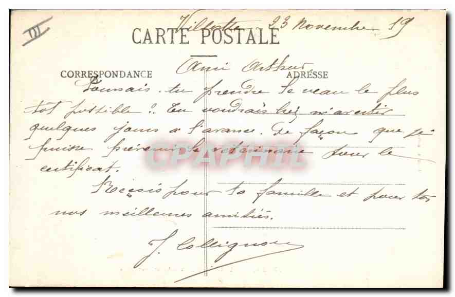Villotte devant Louppy après le bombardement (1914) — Edition Héartiot — Verso
