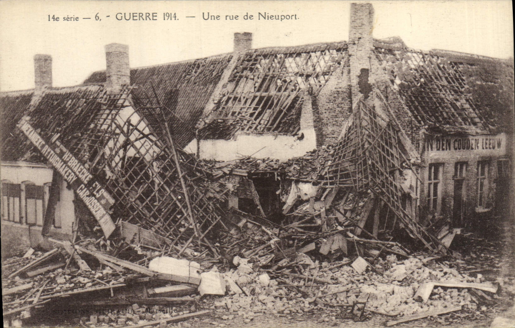Une rue de Nieuport — Dégâts de la Guerre 1914 — 14e série, n°6