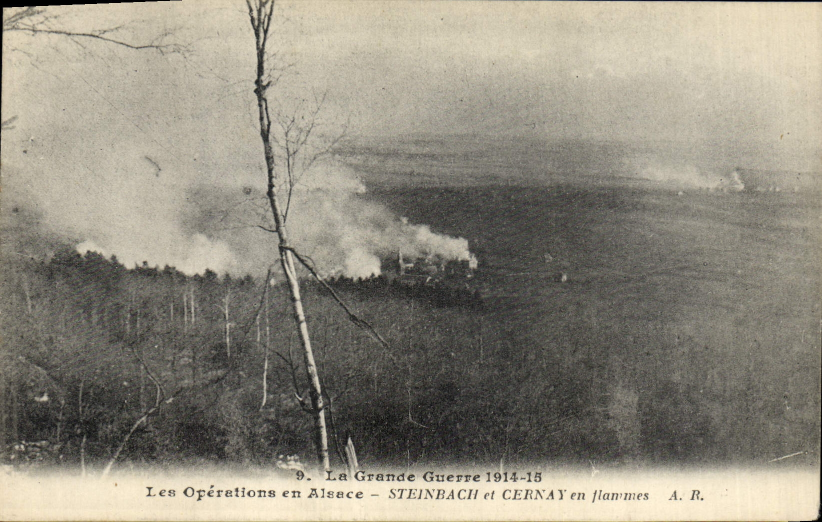 Steinbach et Cernay en flammes — Les Opérations en Alsace — La Grande Guerre 1914-15 — A. R.
