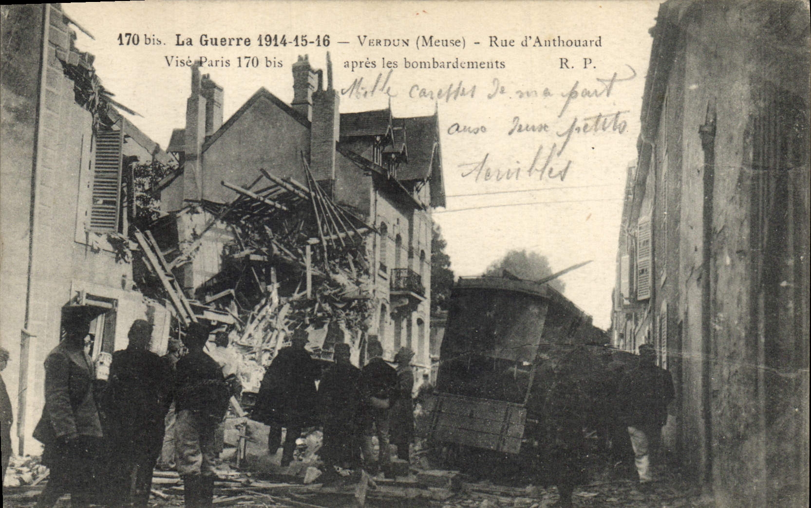 Verdun (Meuse) — Rue d'Anthouard après les bombardements — R.P. 170 bis